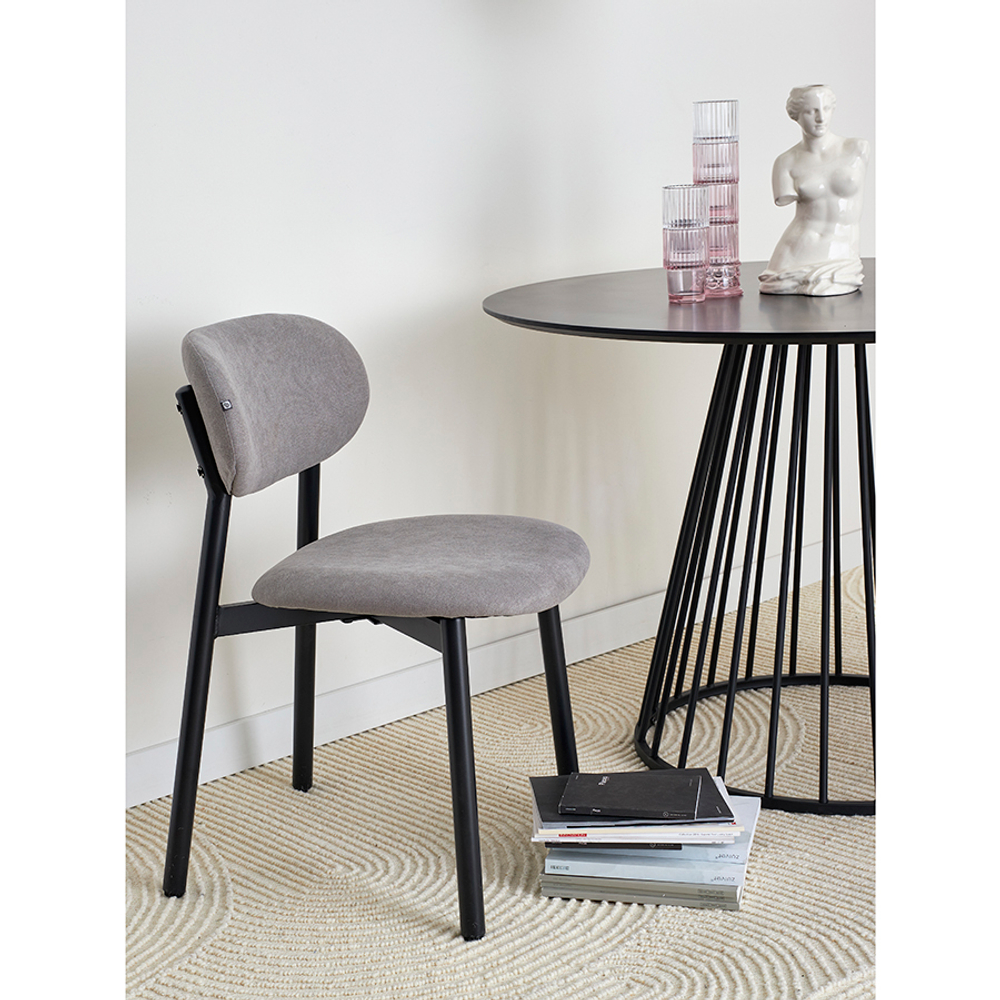 Стул Bergenson Bjorn Round, рогожка, дымчато-серый