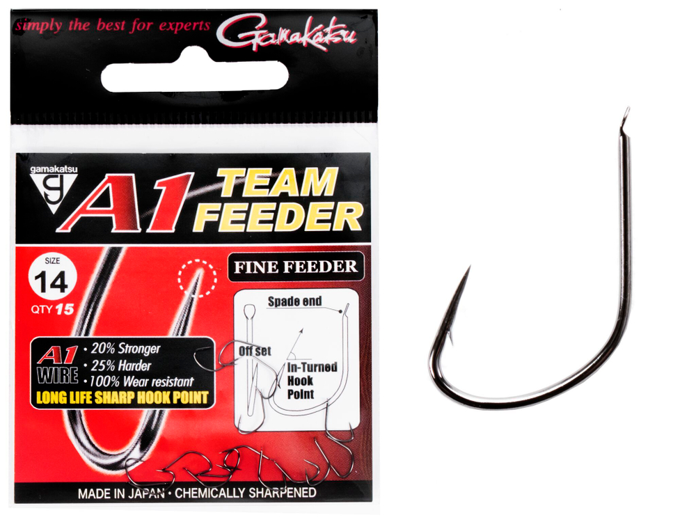 Крючки Gamakatsu A1 Team Feeder HOOKS FINE FEEDER разм. 14 15шт.