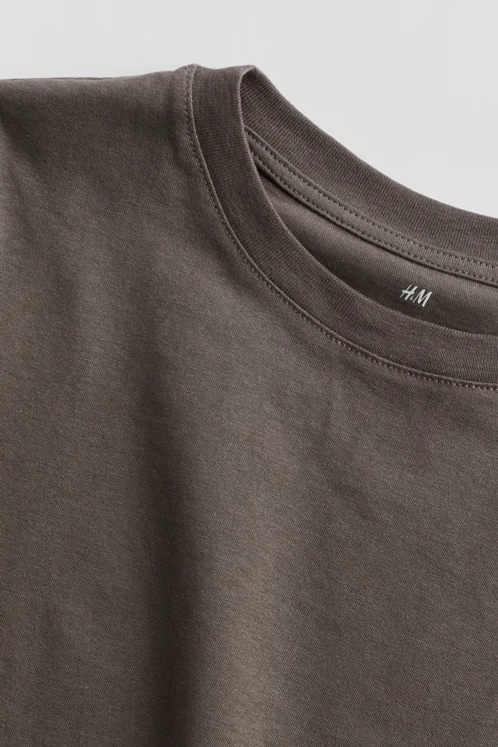 H&M Хлопковая футболка, антрацитовый