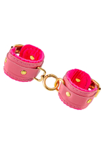 Розовые двуслойные кожаные оковы