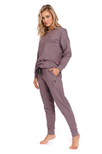 Джоггеры с карманами и поясом на резинке (Размер: S) (Цвет: кофейный)