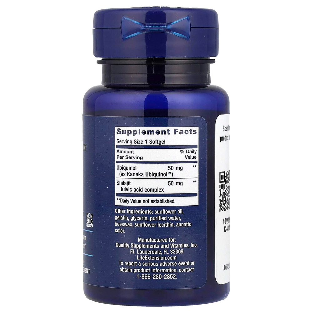 Life Extension, Super Ubiquinol CoQ10 с улучшенной поддержкой митохондрий, 50 мг, 100 гелевых капсул