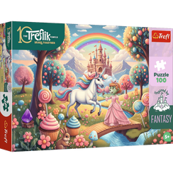 Pazl \ Puzzle \ Пазлы Puzzles - "100" Inspired By Fantasy - Unicorn in Candyland / KAZSTUDIO SA The Treflik Family