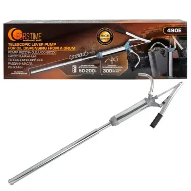 Насос ручной рычажный телескопический для раздачи масла на бочку (пр.-ть 300гр./ход, раб. t -20+40гр.) FORSTIME FT-490E