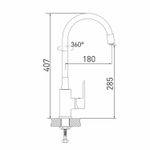 Смеситель для кухни 35к MIXLINE ML33-098GR "City Graphite" гибкий излив боковая ручка б/отв ГРАФИТ