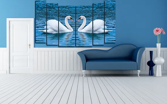 Модульная картина "Белое озеро"