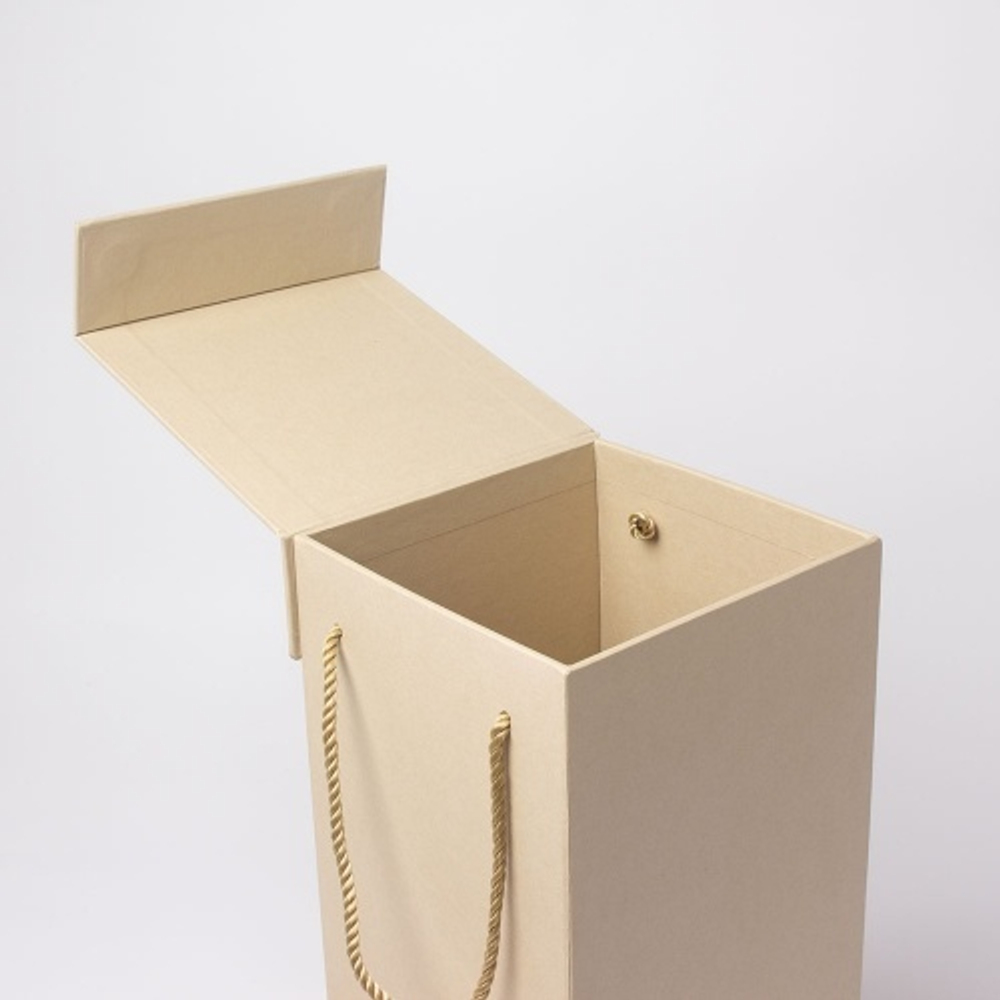 Коробка с откидной крышкой 15х33х15, бежевый, дизайнерская бумага