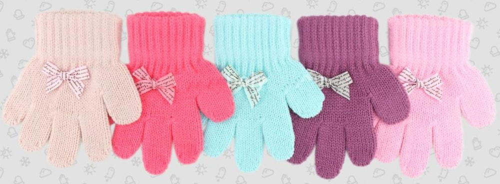 Перчатки дет. TG-617д р.12(12) ассорт. (Теплыши), 1 шт.
