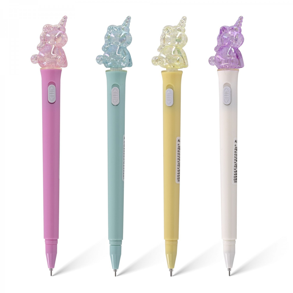 Ручка гелевая Alingar, "Единорожка", 0,5 мм, синяя, с подсветкой, круглый, цветной, пластиковый корпус, карт. уп.