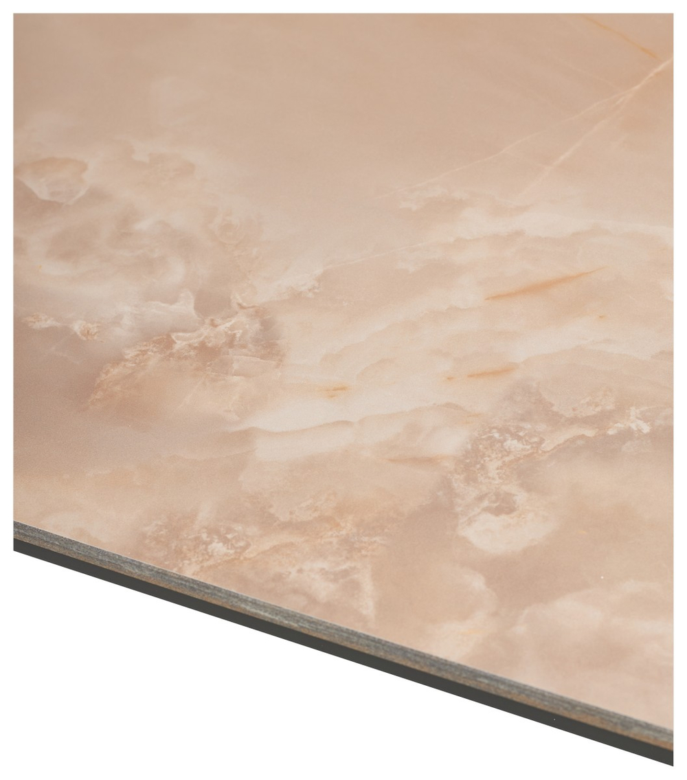 Стол М-City DISAUR Корнер (Corner) 120 Амбер Жаде (Gloss Amber Jade Solid Ceramic), Черный