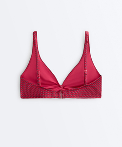 OYSHO Топ-бикини с жаккардовым узором, цвет фуксии