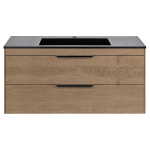 Тумба под раковину Vincea Chiara 2D 1000 подвесная, 2 выкатных ящика soft-close, N.Oak