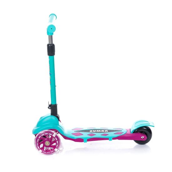 Самокат трехколесный со светящимися колесами Micar Zumba 2022 голубой, розовый