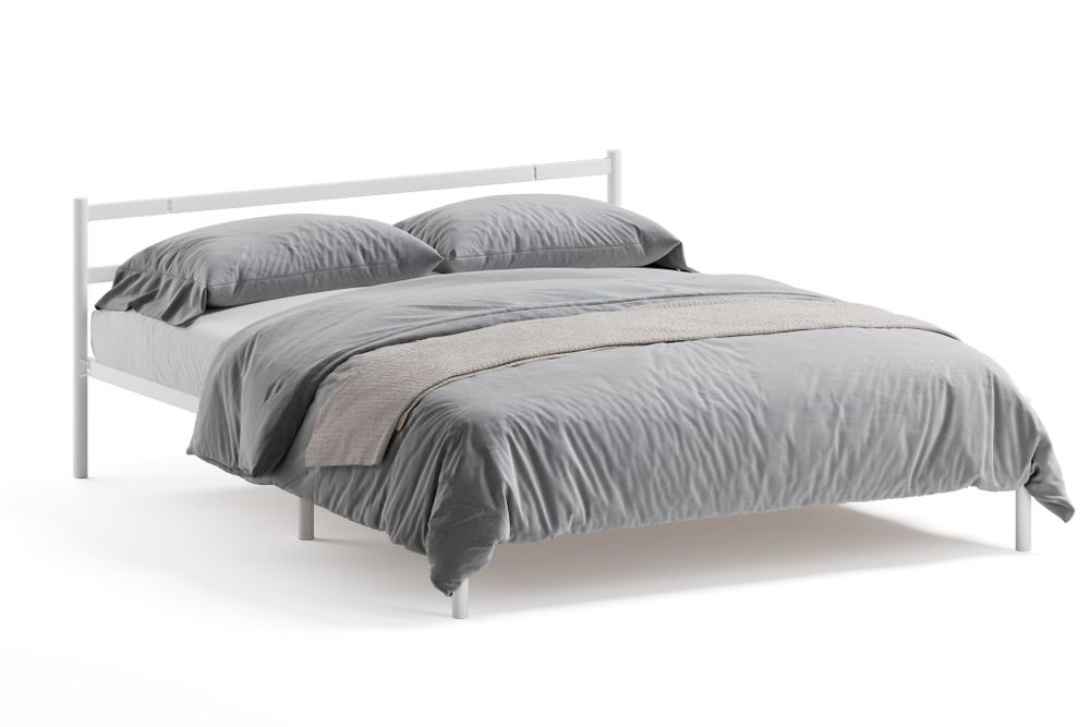 Кровать разборная металлическая Мета 04.100.9016-01 (1400*2000мм), белая