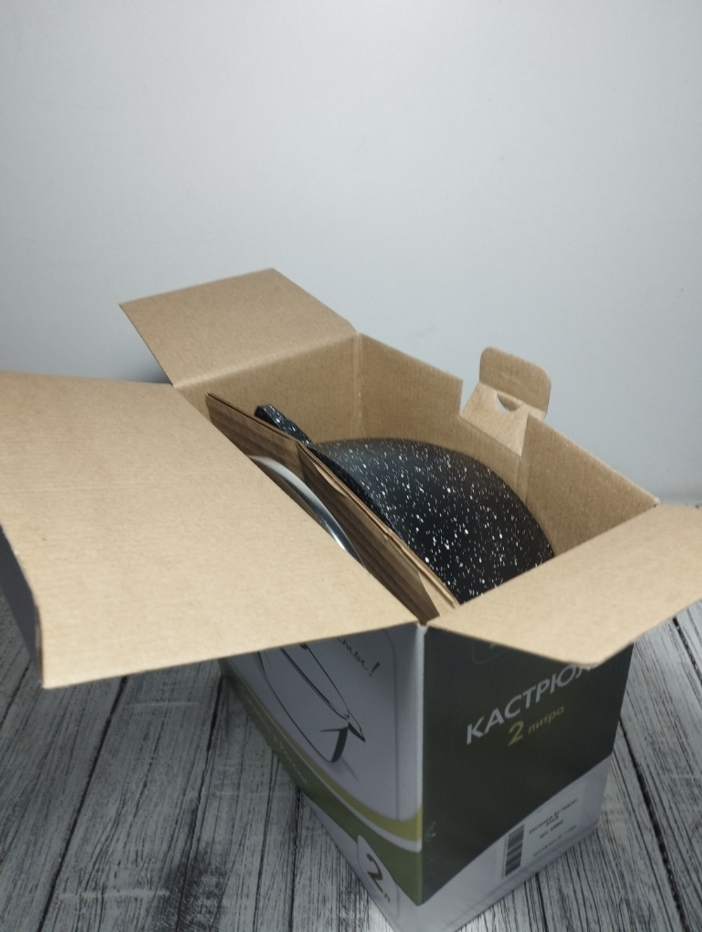 Кастрюля 2л с кр АП ГРАНИТblack в упак (7) 42802
