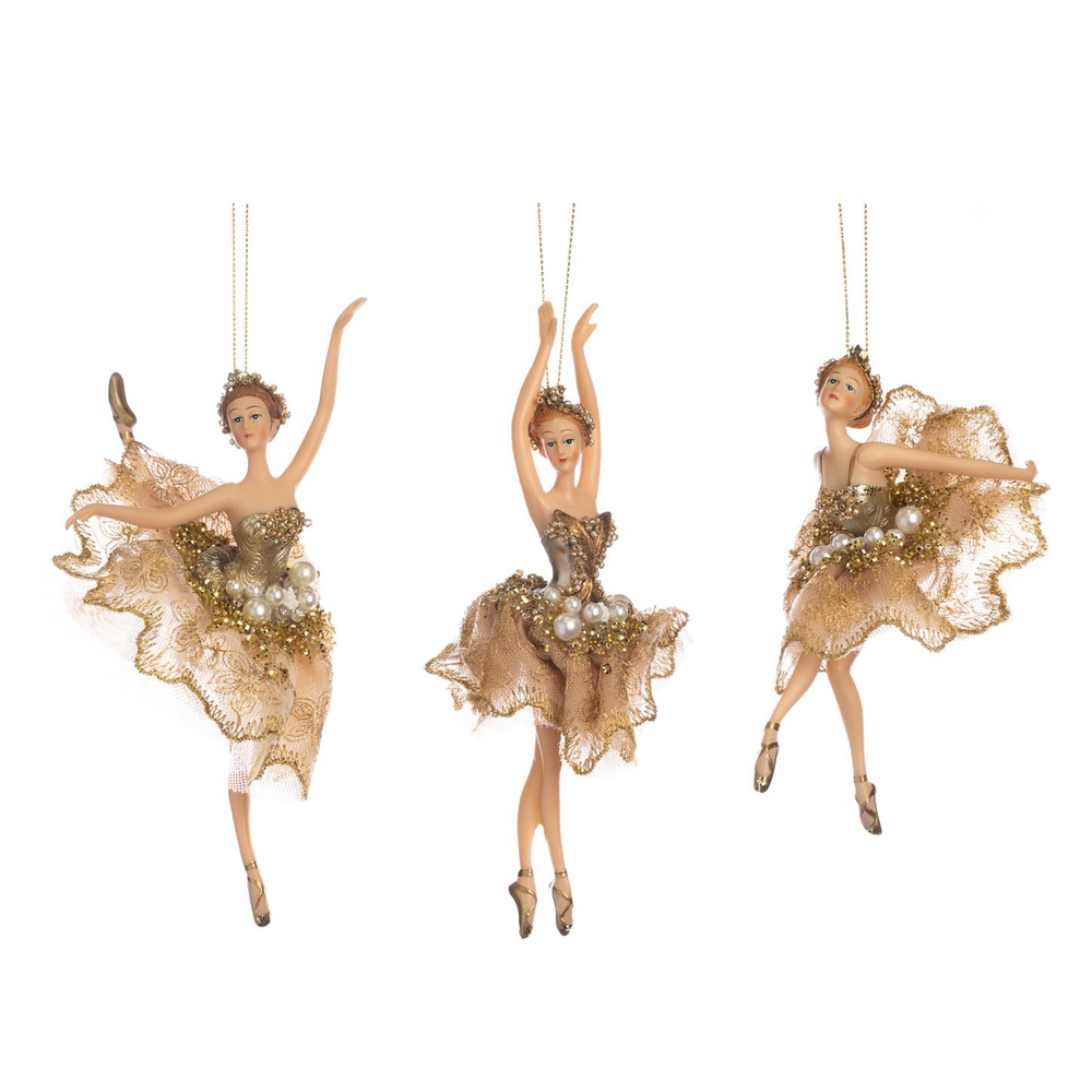 Балерины 3шт 17см Goodwill кремовые/золотые