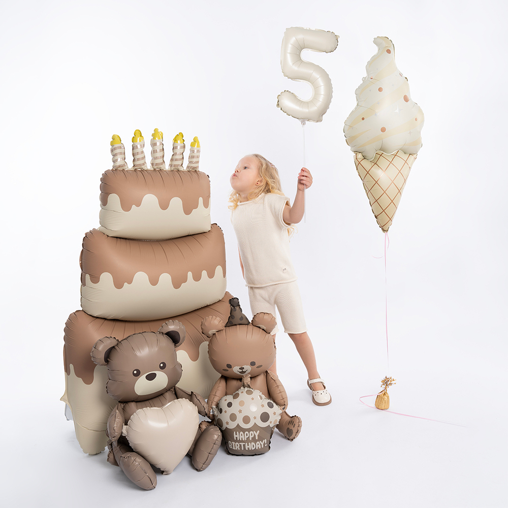 Шар (37''/94 см) Фигура, Мороженое, Сатин, 1 шт. З12