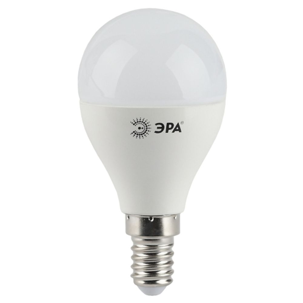 Лампа светодиодная ЭРА STD LED P45-9W-840-E14 9Вт шар нейтральный белый свет Е14 | Лампы cветодиодные Шар (G/P)