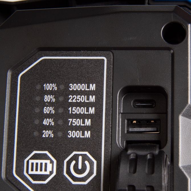 KING TONY (9TA48A) Фонарь-прожектор светодиодный, 1 элемент, Li-Ion, 7,4 В