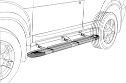 Пороги алюминиевые Porsche Cayenne (2002-2007) Standart черные