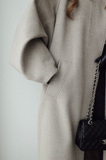 Пальто из шерсти с рукавами-буфами