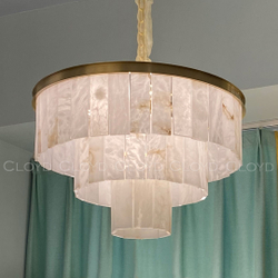 Люстра Cloyd HERCULANUM-B C9 / Ø60 см - алебастр - латунь (арт.11140)