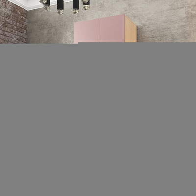 Шкаф Агератум МДФ двухсекционный с антресолью Лайн бохо (0,27) А10017 матовая - Дуб Сонома 3025  120*50*260