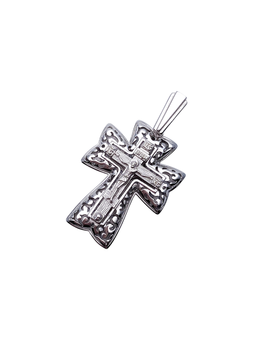 Крест из серебра/Родий/С подвижным ухои