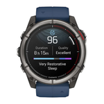 Спортивные часы Garmin quatix 8, AMOLED, 51 мм, силиконовый ремешок Безель из титана, AMOLED-дисплей с сапфировым стеклом. Ремешок с классической застёжкой — на запястье обхватом 127–210 мм