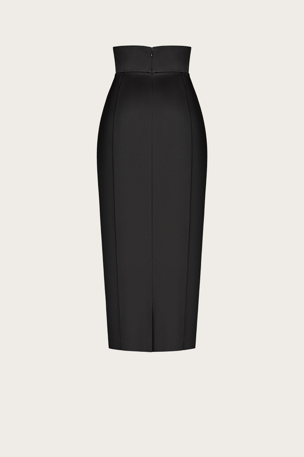 ЮБКА ИЗ ШЕЛКА С ДЕКОРАТИВНЫМ ПОЯСОМ