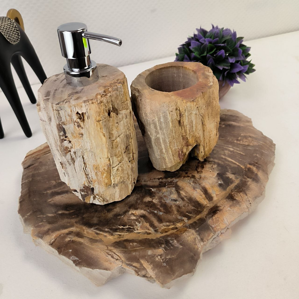 Набор из окаменелого дерева 3 предм Fossil Set NF-62865 поднос 30см*40см