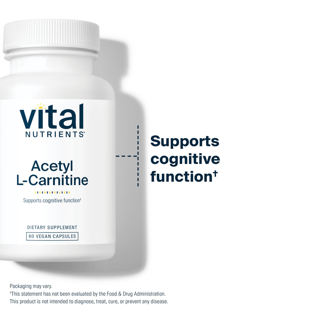Vital Nutrients, Ацетил L-карнитин, 500 мг, 60 веганских капсул