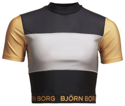 Женская футболка теннисная Björn Borg Cropped Tee Cylie W - black gold