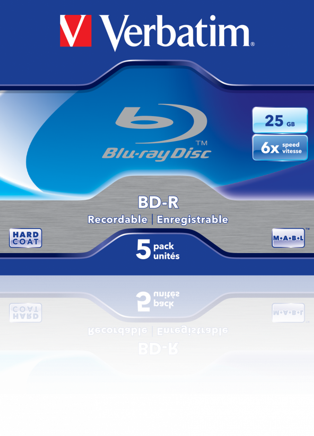 Оптический диск Verbatim BD-R SL 25GB 6X HardCoat, Jewel Case, 5 шт