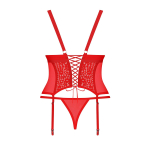 Корсаж Blossmina из эластичной ткани с кружевными вставками (Размер: 4X-5X) (Цвет: красный)