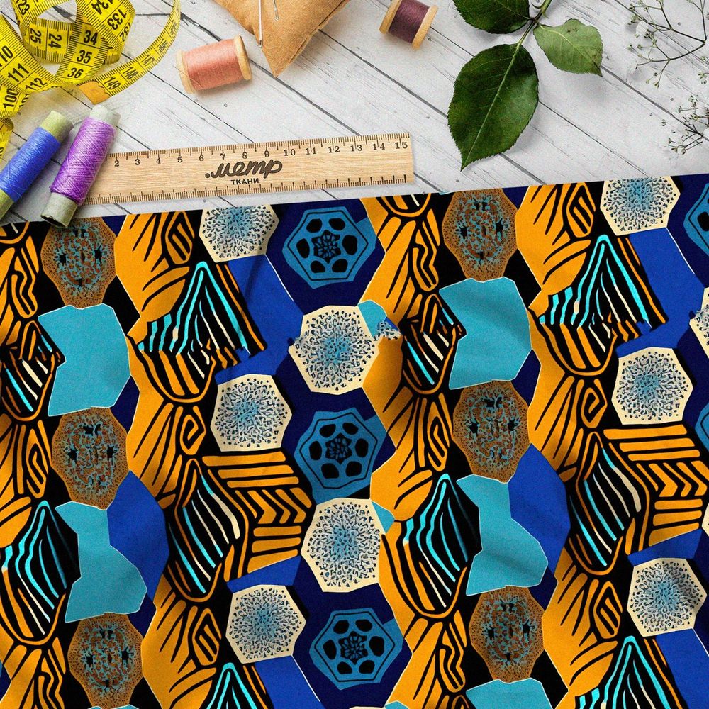 Ткань шифон дизайнерские пчелиные соты