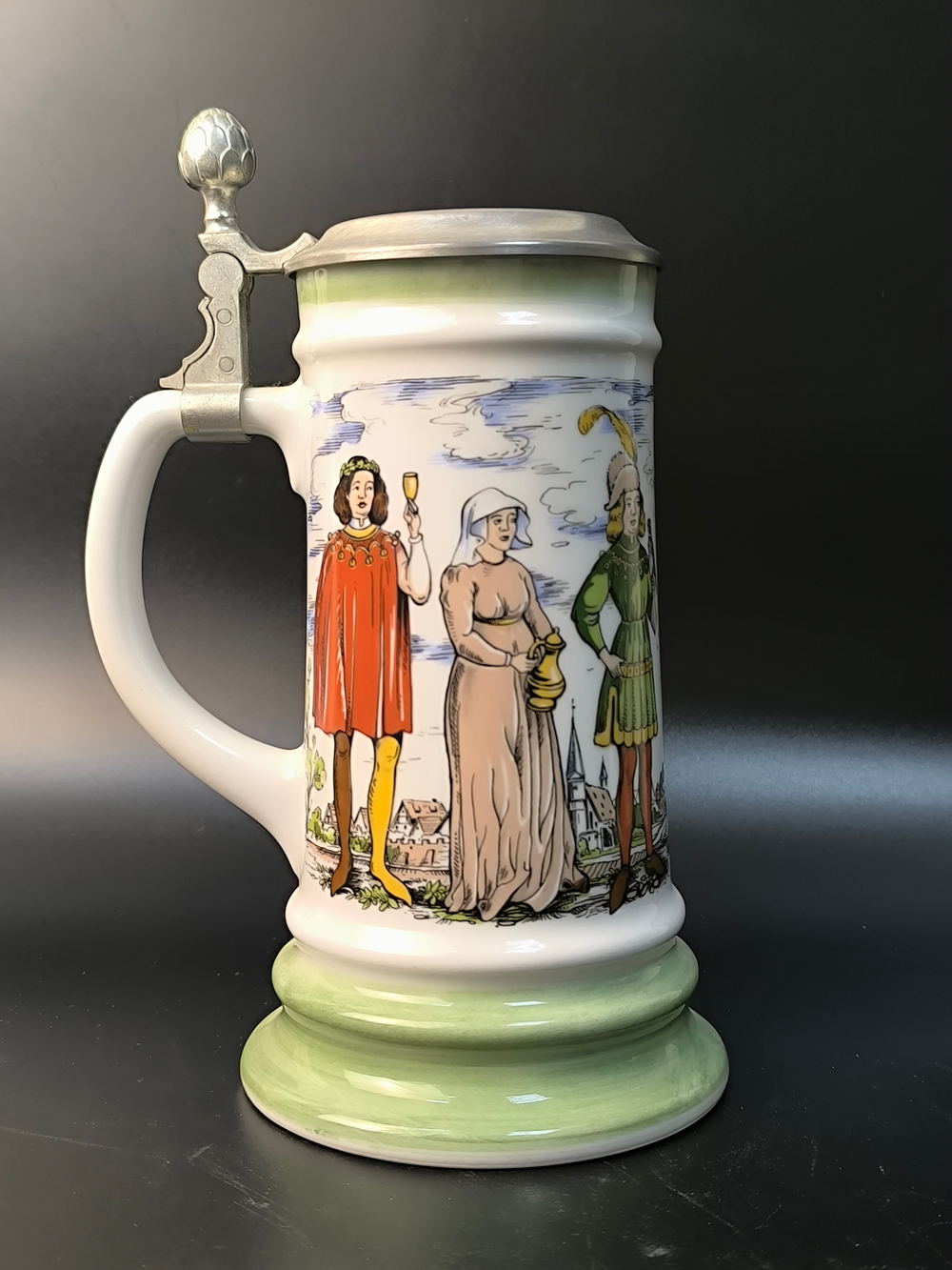 Кружка пивная (керамика с оловянной крышкой) Германия