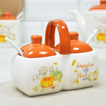 Банка для специй 2-х секционная 250мл "Тыква"