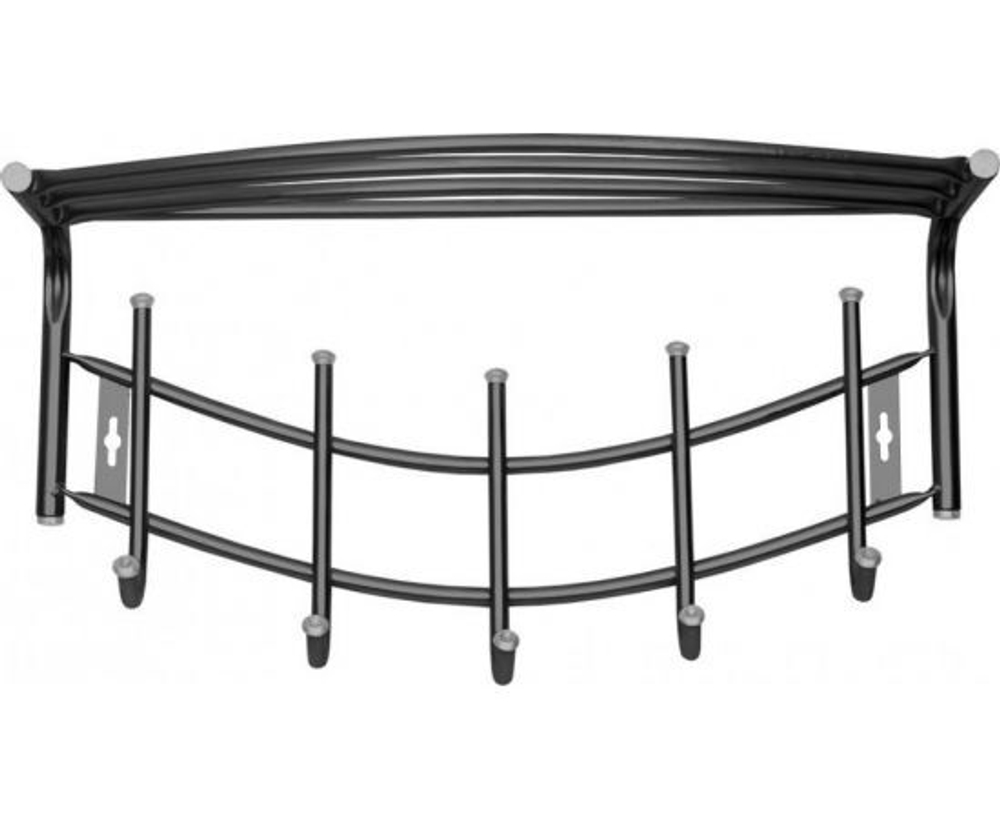 Вешалка настенная Крючки для одежды в прихожую и кухню металлические с полкой Nika ПРЕМИУМ АРТ ВНП4/З