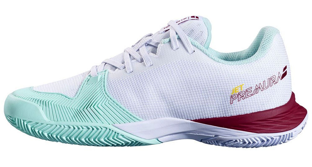 Детские кроссовки для Падел Babolat Jet Premura 2 JR - white/red dahlia