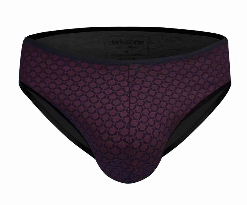 Бордовые трусы-слипы с принтом (Размер: XL) (Цвет: бордовый)