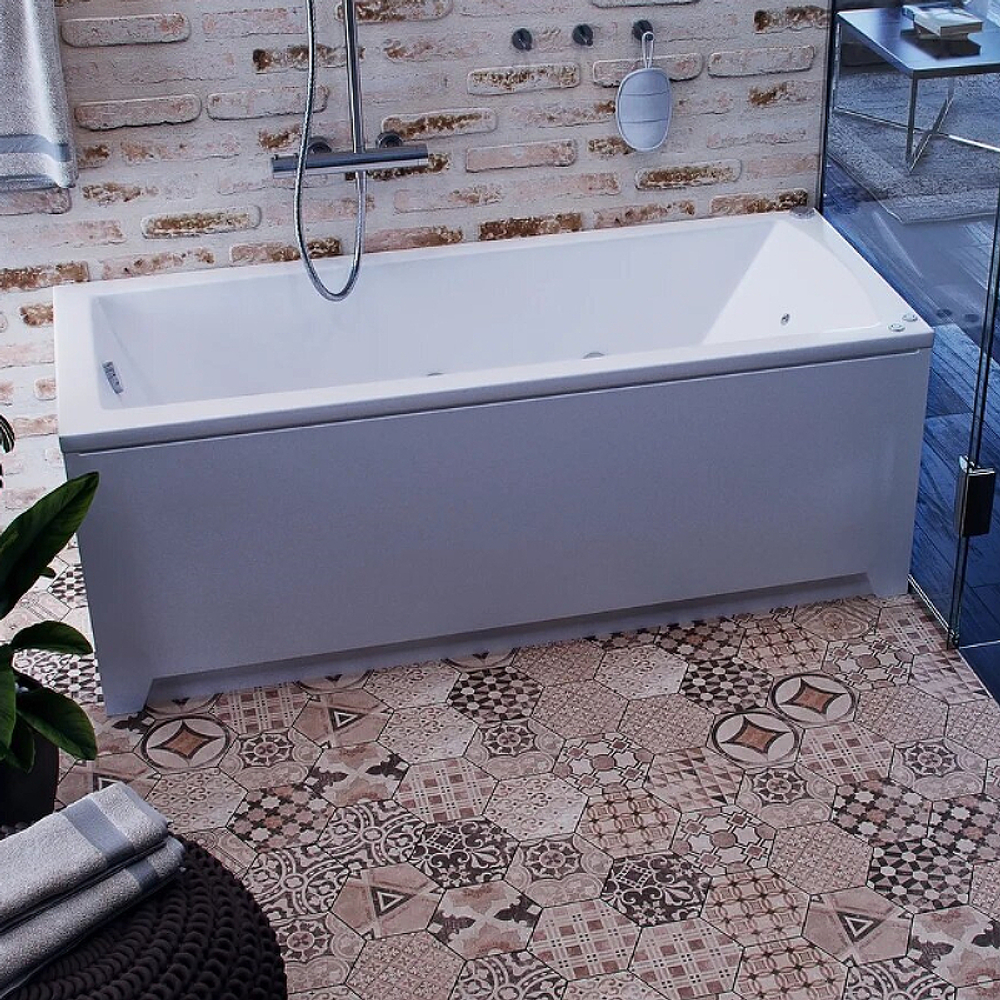 Акриловая ванна Aquatek (Акватек) Либра New 160х70, с каркасом, с фронтальной панелью, со сливом-переливом