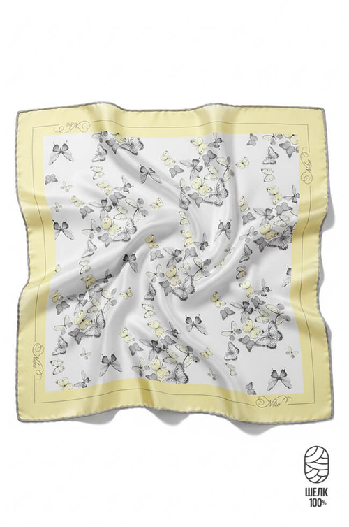 8447 Платок женский (молочный принт)
