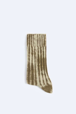 ZARA НОСКИ В РУБЧИК С ЭФФЕКТОМ ПОТЕРТОСТИ, СЕРО-СИНИЙ