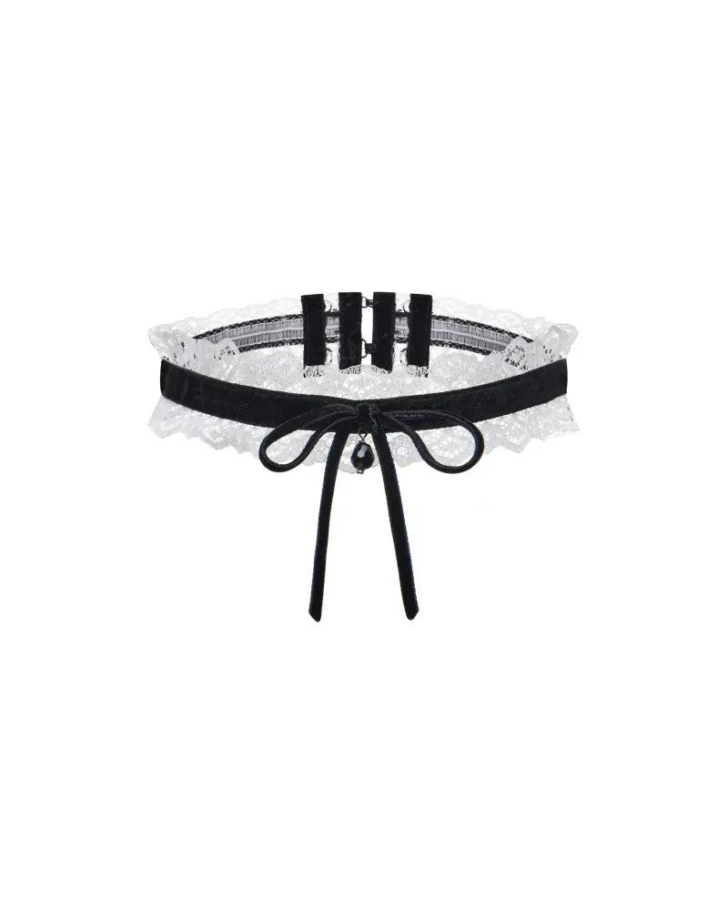 Kitty, чокер из молочного кружева и бархатной ленты