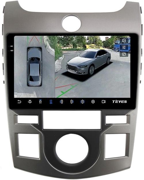 Магнитола для KIA Cerato 2 Koup 2008-2013 (купе) - Teyes CC3-2K-360 монитор 9.5" 2K QLED на Android 10, Быстрая, CarPlay, 4G SIM-слот, 4 камеры в комплекте