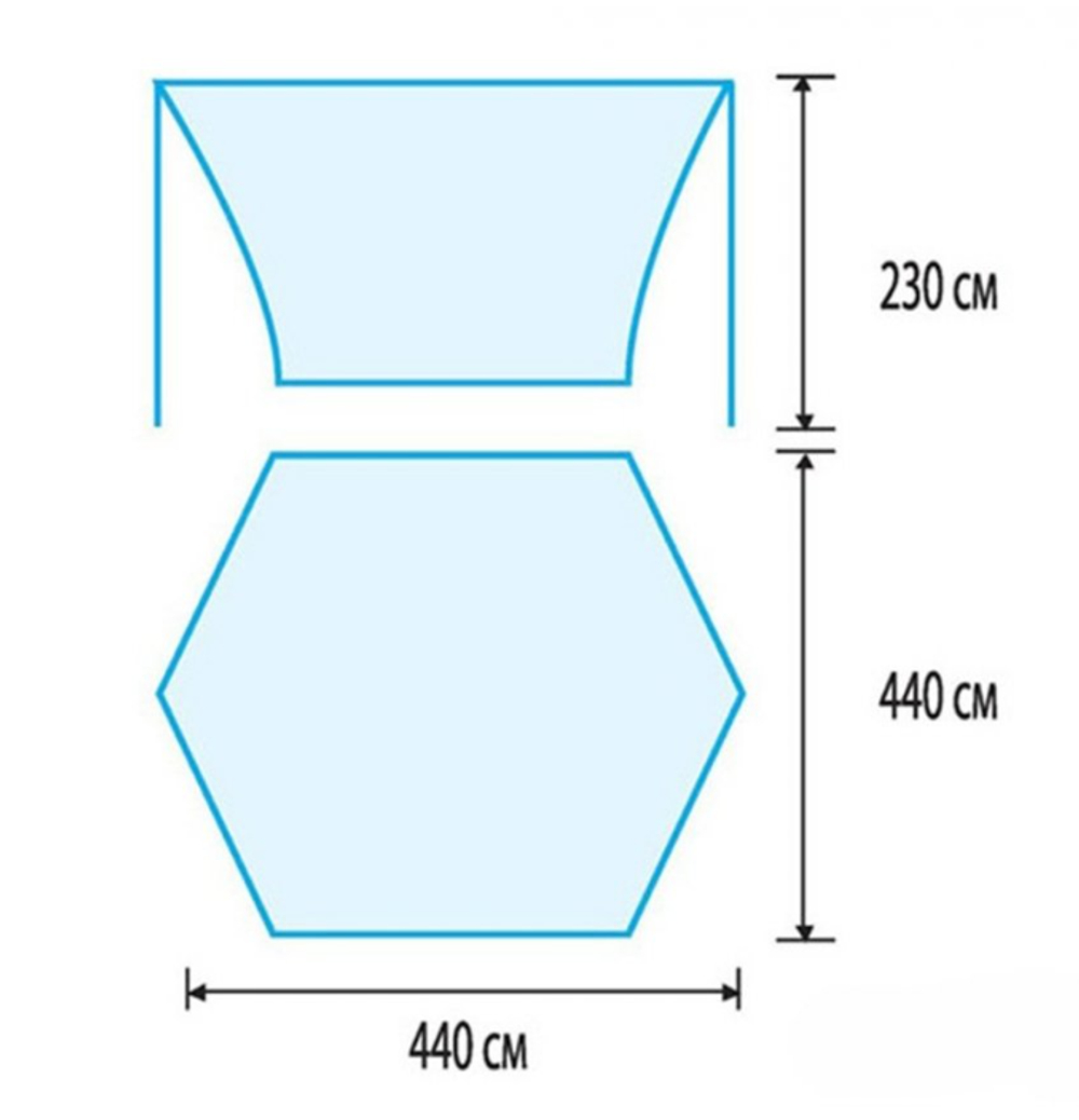 Тент Tramp Lite Tent blue, синий, 4,4x4,4