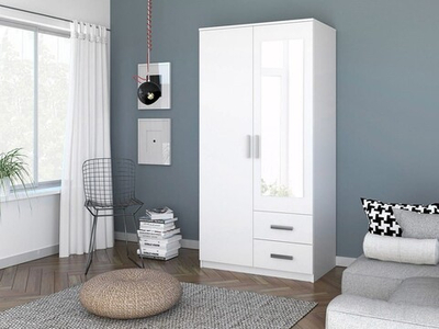 Распашной шкаф Аврора 2 Белый 101  90*50*260