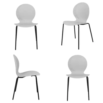 Комплект из 4-х стульев Bradex Home Wave серый с черными ножками