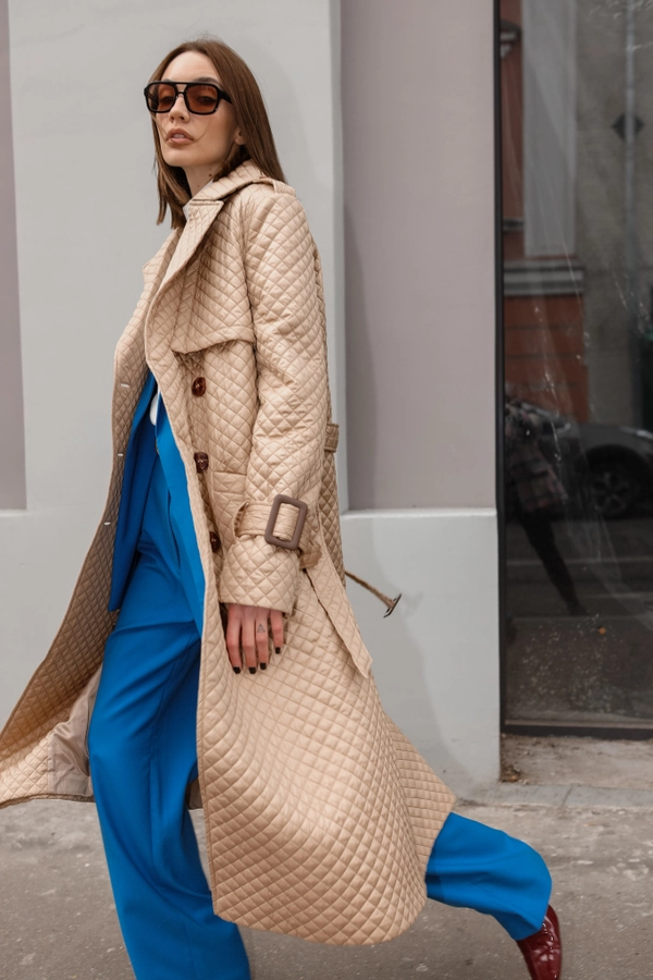 Тренч стеганый бежевый осень old